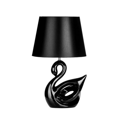 Interiors by Premier Swan Black Polyresin Table Lamp
