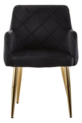 Interiors by Premier Tamzin Black Velvet Angular Dining Chair