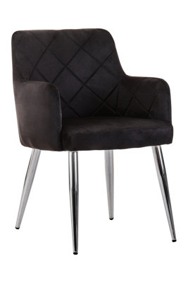 Interiors by Premier Tamzin Black Velvet Splayed Dining Chair