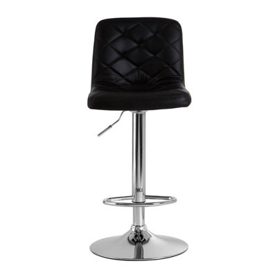 Interiors by Premier Tara Black Faux Leather Bar Chair