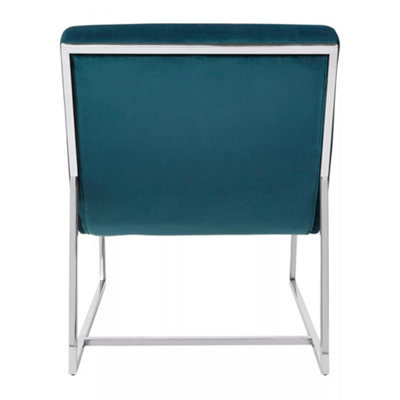 Interiors by Premier Teal Velvet Cocktail Chair, Easy to Adjust Comfy Chair, Effortless Cleaning Ocassional Accent Chair