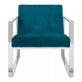 Interiors by Premier Teal Velvet Cocktail Chair, Easy to Adjust Comfy Chair, Effortless Cleaning Small Chair
