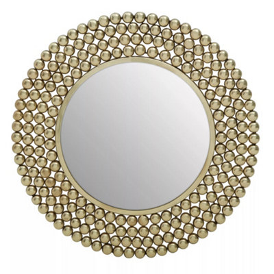 Interiors by Premier Templar Gold Finish Beaded Wall Mirror