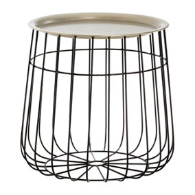 Interiors by Premier Templar Silver / Black Wire Detail Side Table
