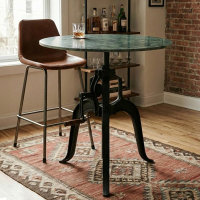 Curated visual reference: Gallery Detail: Interiors By Premier Three Leg Small Green Marble Iron Table