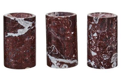 Interiors by Premier Three Red Marble Tealight Holders,Candle Protection Candleholders, Easy to Clean Large Candle Holders