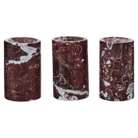 Interiors by Premier Three Red Marble Tealight Holders,Candle Protection Candleholders, Easy to Clean Large Candle Holders