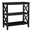 Interiors by Premier Three Shelf Black Book Case, Pine Wood Tall Book Shelf, Large Book Case for Home & Office