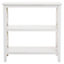 Interiors by Premier Three Shelf Ivory Book Case, Pine Wood Tall Book Shelf, Large Book Case for Home & Office