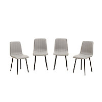 Interiors by Premier Tiana Set of 4 Light Grey Dining Chairs