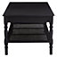 Interiors by Premier Traditional Black Coffee Table, Wood Table for Coffee and Outdoor with Bottom Shelf, Pine Wood Tea Table