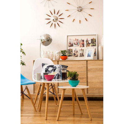 Interiors by Premier Triangular Nest of 2 Tables, High Gloss Nesting Table, Console Tables for Living Room, Durable Small Tables