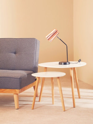Interiors by Premier Triangular Nest of 2 Tables, High Gloss Nesting Table, Console Tables for Living Room, Durable Small Tables