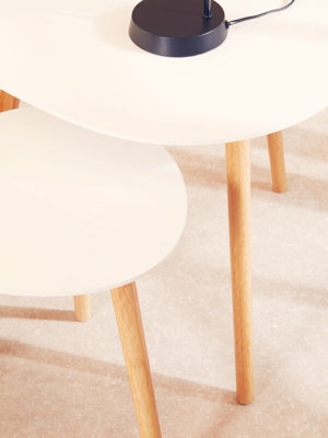 Interiors by Premier Triangular Nest of 2 Tables, High Gloss Nesting Table, Console Tables for Living Room, Durable Small Tables
