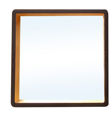 Interiors by Premier Trosa Large Black Wall Mirror with Gold Edge