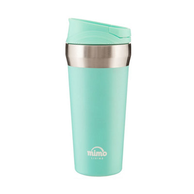 Interiors by Premier Turquoise 380ml Insulated Stainless Steel Travel Mug, Travel Mug with Lid, Thermal Travel Mug, Thermos Mug