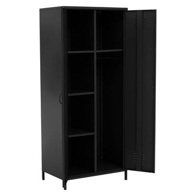 Interiors By Premier Two Door Black Wardrobe, Customized Organation By Adjustable Shelf Wardrobe, Durable Wardrobe With Drawers