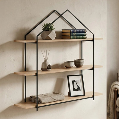 Buy Interiors By Premier Unique Shape 3 Tier Shelf Unit, Light Wooden ...