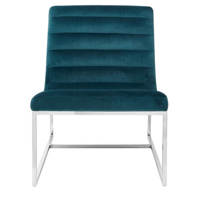 Interiors by Premier Velvet Cocktail Chair, Easy to Adjust Comfy Chair, Effortless Cleaning Ocassional Accent Chair