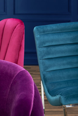 Interiors by Premier Velvet Cocktail Chair, Easy to Adjust Comfy Chair, Effortless Cleaning Ocassional Accent Chair