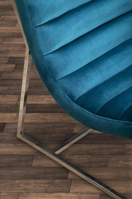 Interiors by Premier Velvet Cocktail Chair, Easy to Adjust Comfy Chair, Effortless Cleaning Ocassional Accent Chair