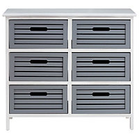 Interiors by Premier Vermont 6 Grey Drawers Unit