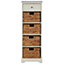 Interiors by Premier Vermont Ivory 1 Drawer 4 Baskets Cabinet
