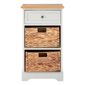 Interiors by Premier Vermont One Drawer Two Baskets Cabinet