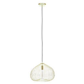 Interiors By Premier Versatile 1 Bulb Gold Finish Pendant Light, Effortlessly Maintained Down Light Wall, Sturdy Ceiling Light