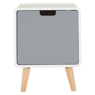 Interiors by Premier Versatile 1 Door Cabinet, Lightweight Bedside Cabinet, White Finish Bedroom Cabinet, Sleek Slim Cabinet