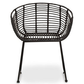 Interiors by Premier Versatile Black Natural Rattan Chair, Sturdy Rattan Arm Chair, Easily Maintained Rattan Dining Chair