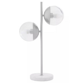 Interiors By Premier Versatile Chrome Finish Two Shade Table Lamp, Minimalist Design Bedside Lamp, Handcrafted Lamp On A Table
