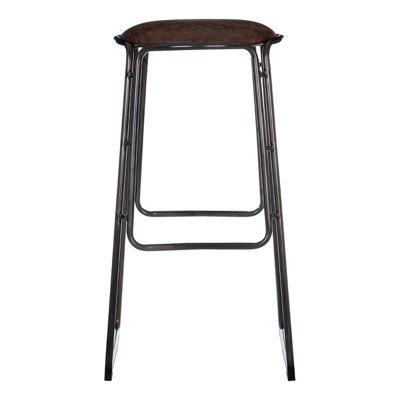 Interiors By Premier Versatile Design Mocha Bar Stool With Gunmetal Legs, Durable Bar Stool, Sleek Minimalist Kitchen Stool