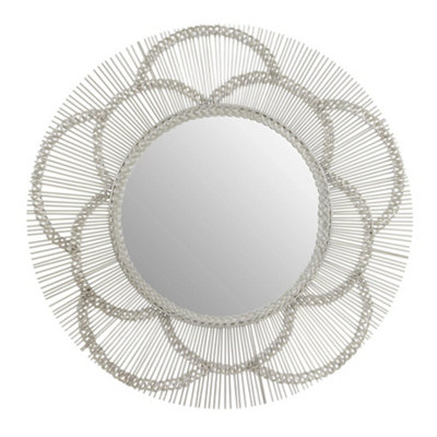 Interiors By Premier Versatile Floral Effect Wall Mirror, Elegant Design Hallway Mirror For Livingroom, Modern Mirror For Bedroom