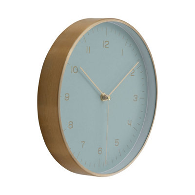 Interiors By Premier Versatile Gold And Mint Green Finish Wall Clock, Functional And Stylish Indoor Clock, Wall Clock For Outdoor