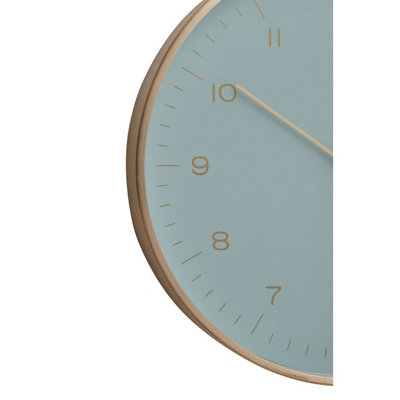 Interiors By Premier Versatile Gold And Mint Green Finish Wall Clock, Functional And Stylish Indoor Clock, Wall Clock For Outdoor