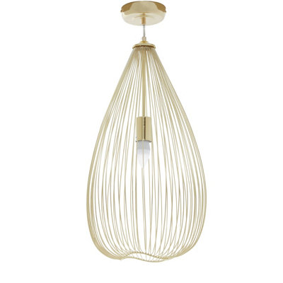 Interiors By Premier Versatile Gold Iron Pendant Light, Effortlessly Maintained Down Light Wall, Contemporary Ceiling Light