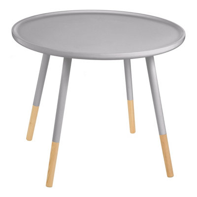 Interiors By Premier Versatile Grey Round Side Table, Durable And Sturdy Wooden Side Table, Contemporary Top Couch Side Table