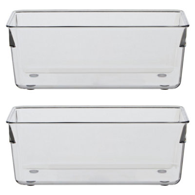 Interiors By Premier Versatile Large Set Of Two Kitchen Organisers, Integrated Handle Narrow Storage Boxes, Versatile Boxes