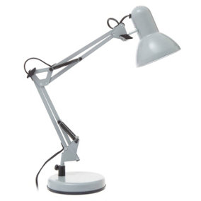 Interiors By Premier Versatile Matte Grey Metal Lamp, Practical Desk Lamp, Functional Table Lamp, Adjustable Height Modern Lamp