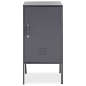 Interiors By Premier Versatile One Door Grey Locker, Secured Storage Shelving Locker, Sleek And Sturdy Slim Locker With Handle