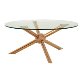 Interiors by Premier Versatile Round Rose Gold Coffee Table, Unique Metallic Display Table, Durable And Compact Decorative Table