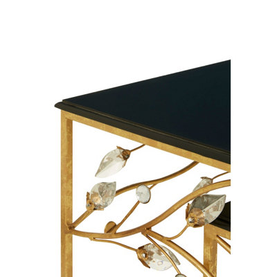 Interiors By Premier Versatile Set Of 2 Tables With Black Wooden Top, Nesting Design Side Tables, Elegant Side Table By Couch