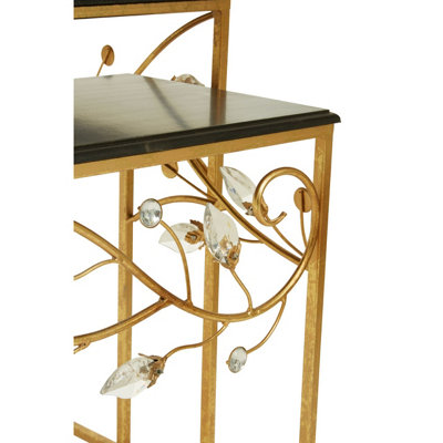 Interiors By Premier Versatile Set Of 2 Tables With Black Wooden Top, Nesting Design Side Tables, Elegant Side Table By Couch