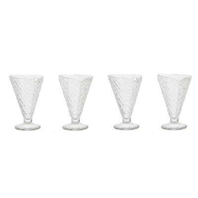 Interiors By Premier Versatile Set Of Four Tapered Sundae Dishes, Durable Sundae Glasses For Desserts, Elegant Ice Cream Bowls