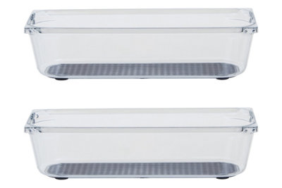 Interiors By Premier Versatile Small Set Of Two Kitchen Organisers With Rubber Insert, Integrated Handle Boxes, Versatile Boxes