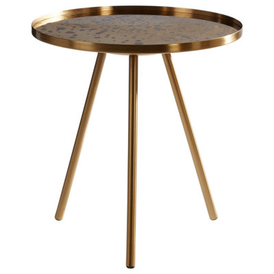 Interiors by Premier Versatile Use Gold Finish Side Table, Elegant Design Sidetable By Couch, Easily Maintained Corner Table