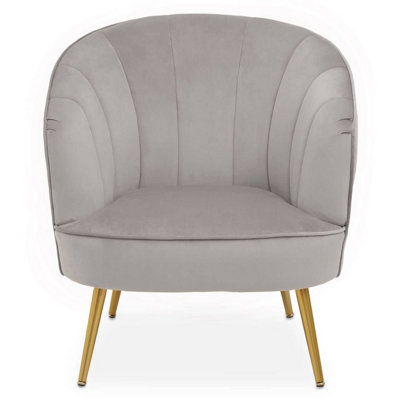 Interiors by Premier Versatile Yolanda Grey Velvet Chair, Exquisite & Cozy Desk Chair Velvet, Easy to Clean Velvet Accent Chair