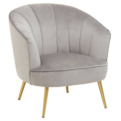 Interiors by Premier Versatile Yolanda Grey Velvet Chair, Exquisite & Cozy Desk Chair Velvet, Easy to Clean Velvet Accent Chair