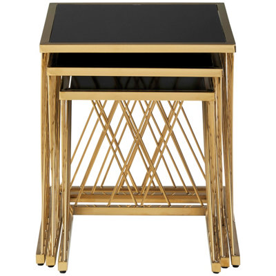 Interiors by Premier Verstile Set Of 3 Nesting Tables, Contemporary Design Side Tables, Elegant And Functional Square Tables